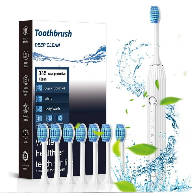EGNMCR Toothbrush Toothbrush With 8 Brush Heads 6 Cleaning Modes Water Proofing IPX7 Water Proofing Toothbrush Newly Electric brush