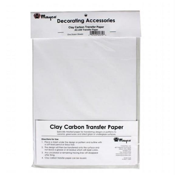 Mayco Clay Carbon Transfer Paper - 12 Sheets, 8.5" x 11"