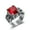 #1-Red, variant on Skull Cool Men Ring Bands Stainless Steel Steam Ram Men Punk RING Gothic-#18-15