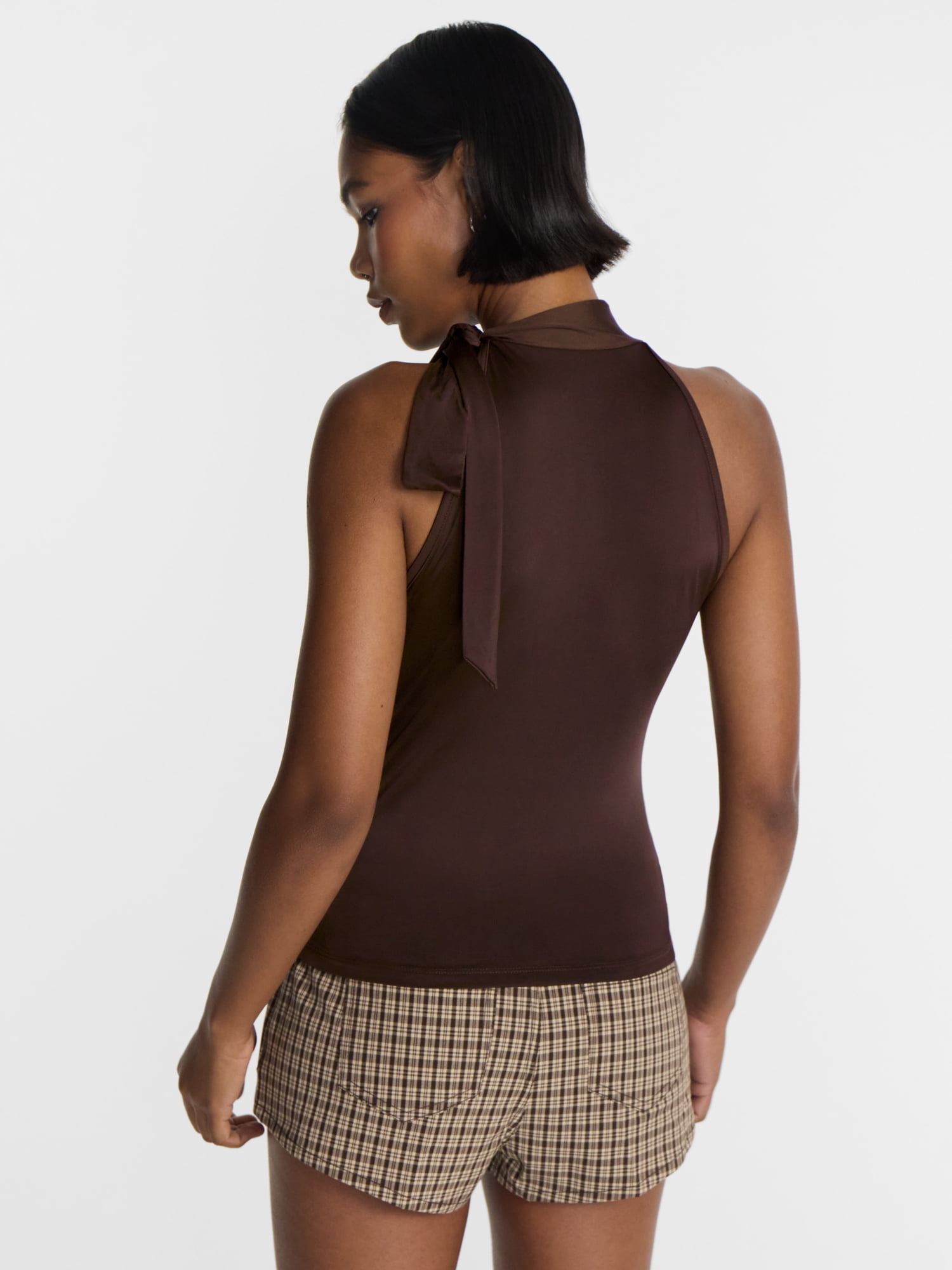 No Boundaries Tie Neck Halter Top, Women's XXS-XXL