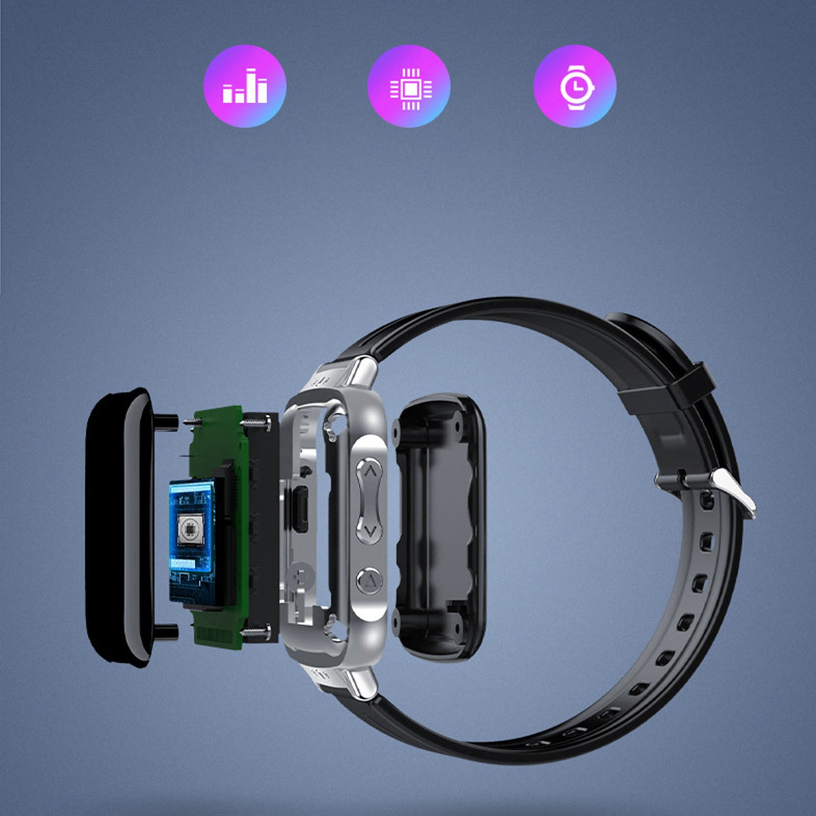 Montre Enregistreur Vocal Avec Bluetooth - Réduction De Bruit, Podomètre, Lecteur MP3 32 Go | Idéale Pour Le Sport Et L'enregistrement Discret - 8
