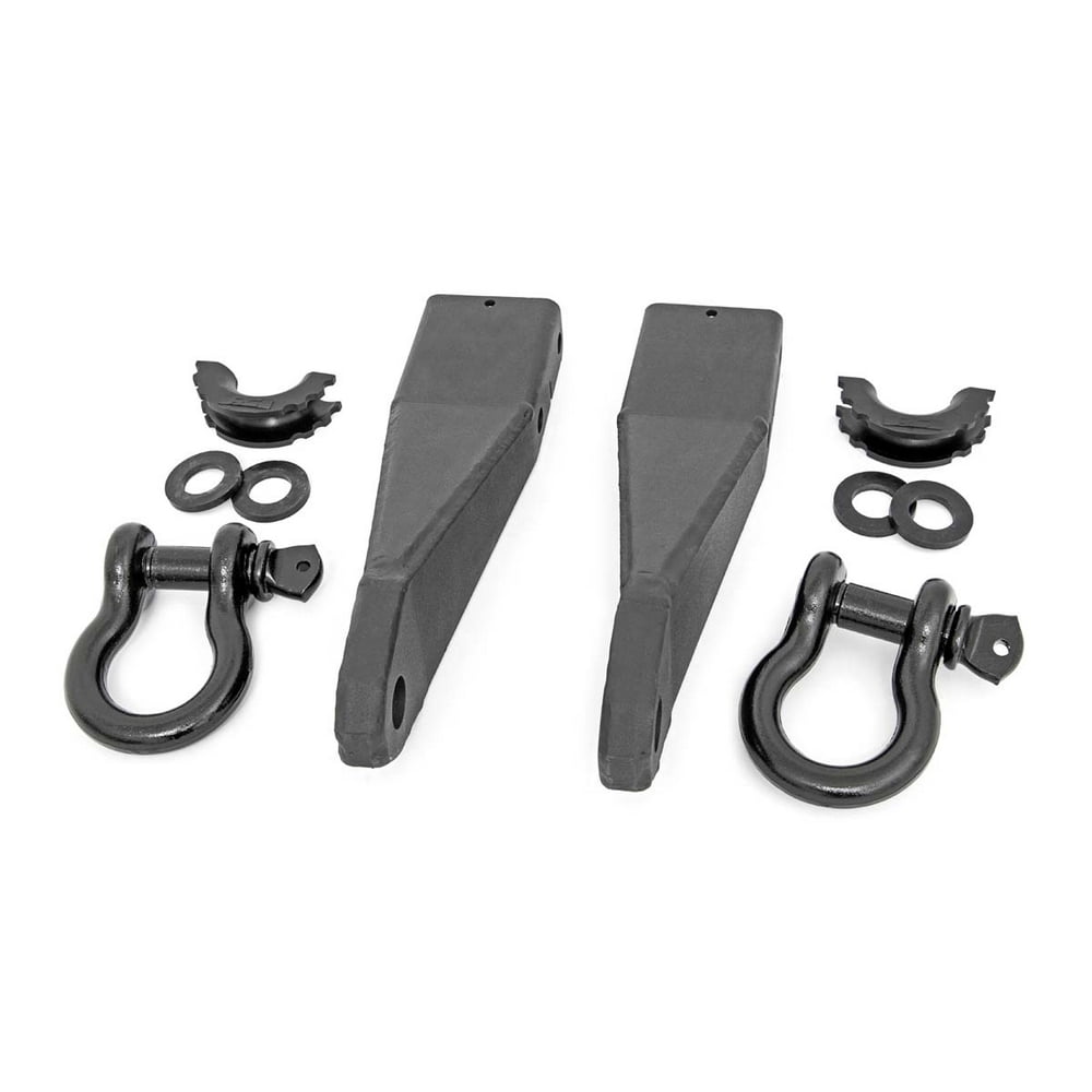 Rough Country Tow Hook Shackle Mount Kit w/ DRing and Isolator for