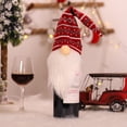 thumbnail image 3 of Yuarrent Cubierta de botella de vino de felpa de Navidad sin rostro anciano tejido manga rayas sombrero de comedor decoraciones gnomos Toppers Kits de decoración para fiestas Rojo oscuro Yuarrent HA068077-02, 3 of 6