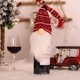 thumbnail image 3 of Yuarrent Cubierta de botella de vino de felpa de Navidad sin rostro anciano tejido manga rayas sombrero de comedor decoraciones gnomos Toppers Kits de decoración para fiestas Rojo oscuro Yuarrent HA068077-02, 3 of 6