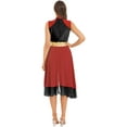 thumbnail image 2 of TiaoBug Womens Color Block Sleeveless Praise Dance Dress Sleeveless Tunics Liturgical Dancewear Red&Black M, 2 of 5