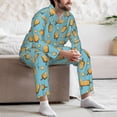 thumbnail image 7 of Yiaed Lemon Ice Cream Print Men’s Pajamas Set - Long Sleeve Button Down Sleep Shirt and Pajama Bottoms Sleepwear Set Mens Pjs Sets Men's Pajama Bottoms-Large, 7 of 7