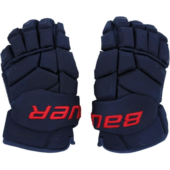 Braden Schneider New York Rangers Game-Used Navy Bauer Gloves from the 2023-24 NHL Season