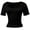 Black, variant on Women's Scoop Neck Short Sleeve Crop Tops Slim Fit T-Shirts