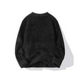 thumbnail image 5 of Bcfgryg Men's Knit Sweater Coat Winter Warm Soft Long Sleeve Round Neck Casual Pullover Oversized Cozy Outwear Mens Sweater Black L, 5 of 5