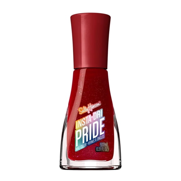 Sally Hansen Insta-Dri Nail Polish #769 Tot-ALLY Red – Quick Dry, Long Lasting, Streak-Free Shimmer Red Nail Varnish (0.31 fl oz)