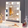 thumbnail image 1 of SOZOMO Espejo de Maquillaje con Luces,Espejo de Maquillaje para Tocador Hollywood,Espejo de Maquillaje de Mesa,con Control T&aacute;ctil Inteligente,3 Modos de Color,con 9 Focos LED Regulables, 1 of 8