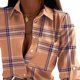 thumbnail image 1 of Camisas De Mujer Primavera verano botón camiseta moda mujer blusa ropa femenina (caqui S) Cgtredaw Para estrenar, 1 of 1