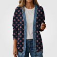 thumbnail image 3 of Zefriona Womens Printed Long Sleeve Jacket Casual Button Down Lightweight Layering Jean Coat Multicolor Size M, 3 of 4