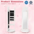 thumbnail image 3 of CHARMAID 360 Swivel Kids Jewelry Cabinet Armoire, Full Length Mirror, Coat Rack, Storage Shelves, 44'' Standing Vanity Dressing Mirror, Kids Jewelry Organizer for Girls (White), 3 of 7