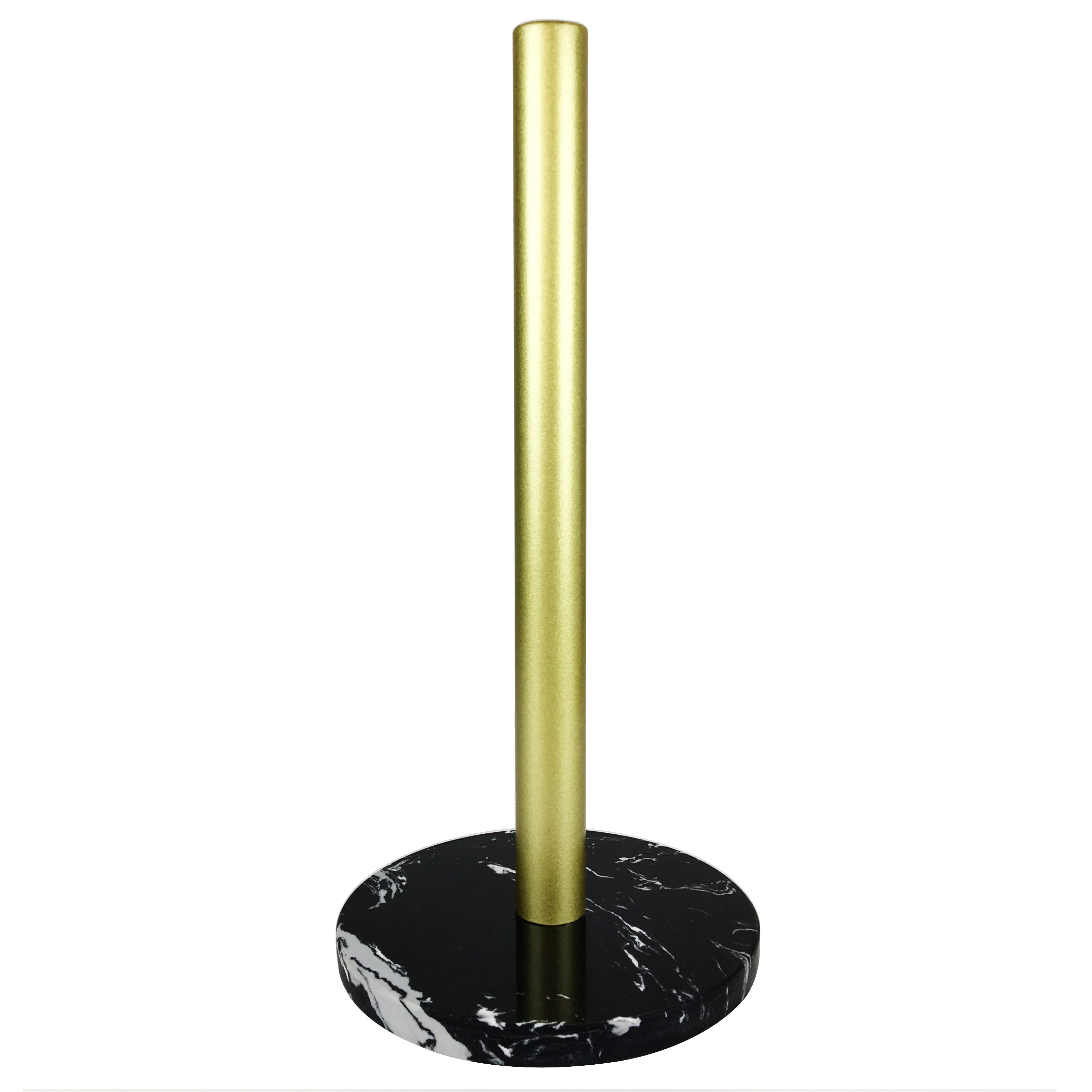 Paper Towel Holder, Black Marble with Gold Stand, Kitchen Decor