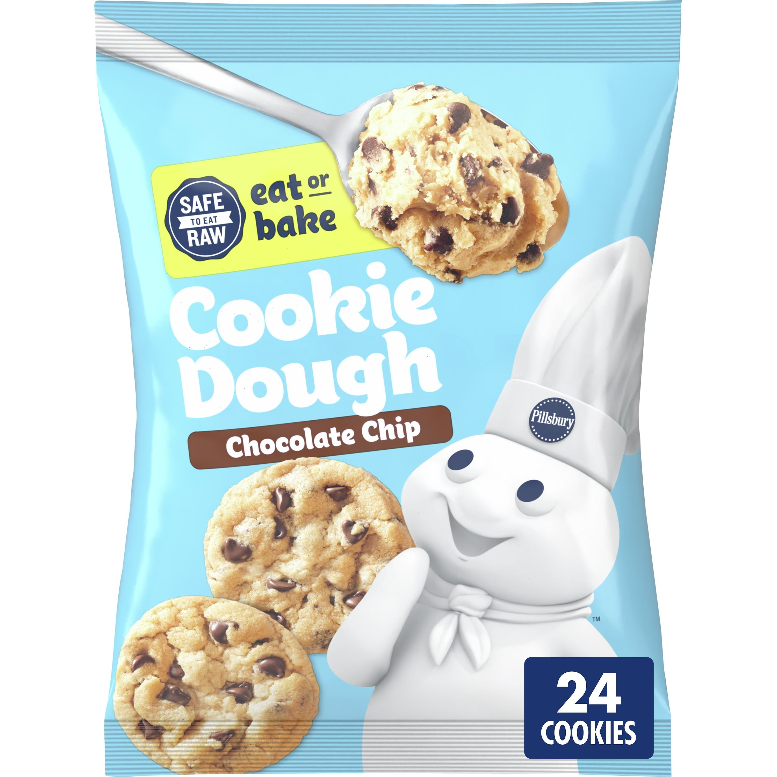 Pillsbury Ready To Bake Refrigerated Chocolate Chip Cookie Dough, 24 ct., 16 oz.