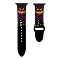 thumbnail image 4 of Correas deportivas de Halloween compatibles con Apple Watch para mujeres y hombres con estampado de calabaza y flores negras., 4 of 4