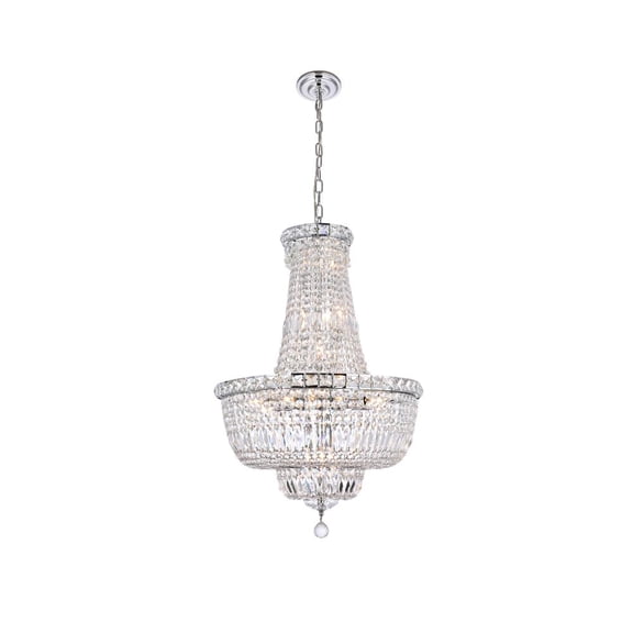 2528 Tranquil Collection Hanging Fixture D22in H31in Lt:22 Chrome Finish (Royal Cut Crystals)