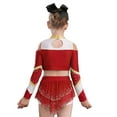 thumbnail image 3 of YUUMIN Girls Cheerleading Outfits Athletic Dance Crop Top with Skirt Shorts Cheer Leader Uniform Fancy Dress Burgundy 10, 3 of 6