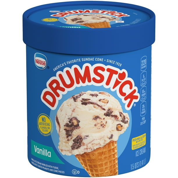 Drumstick Vanilla Sundae Cone Ice Cream 1 5 Qt Tub Walmart Com