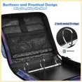 thumbnail image 4 of Zipper Binder with Shoulder Strap 2 inch 3 Ring Waterproof File Folder Organizer Bag 500 Sheet Exquisite Floral Illustration, 4 of 8