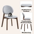 thumbnail image 7 of Set of 4 Linen Side Chair, Upholstered Dining Chairs, High Back Kitchen Chairs for Kitchen Living Room, Armless with Wood Legs (Gray), 7 of 7