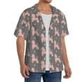 thumbnail image 2 of Uemuo Poodle Dog Pattern Cotton Linen Short Sleeve Shirts,Casual Lightweight Button Down Shirts,Vacation Beach Summer Tops-X-Large, 2 of 7
