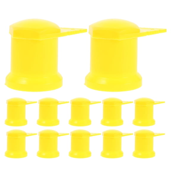 OUNONA 24Pcs Plastic Wheel Lug Nut Cap Indicators Yellow for Vehicle Hub Safety
