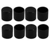 Unique Bargains 8pcs 25mm Diameter Pipe Tube Insert Chair Leg Cap Round Black PVC Tubing Plug