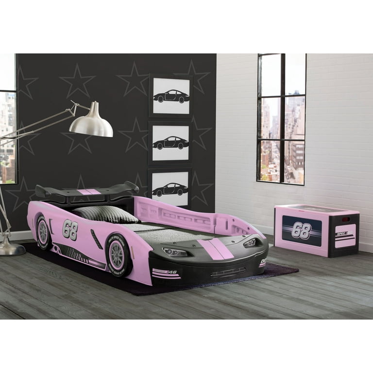 Pink car cheap bed twin