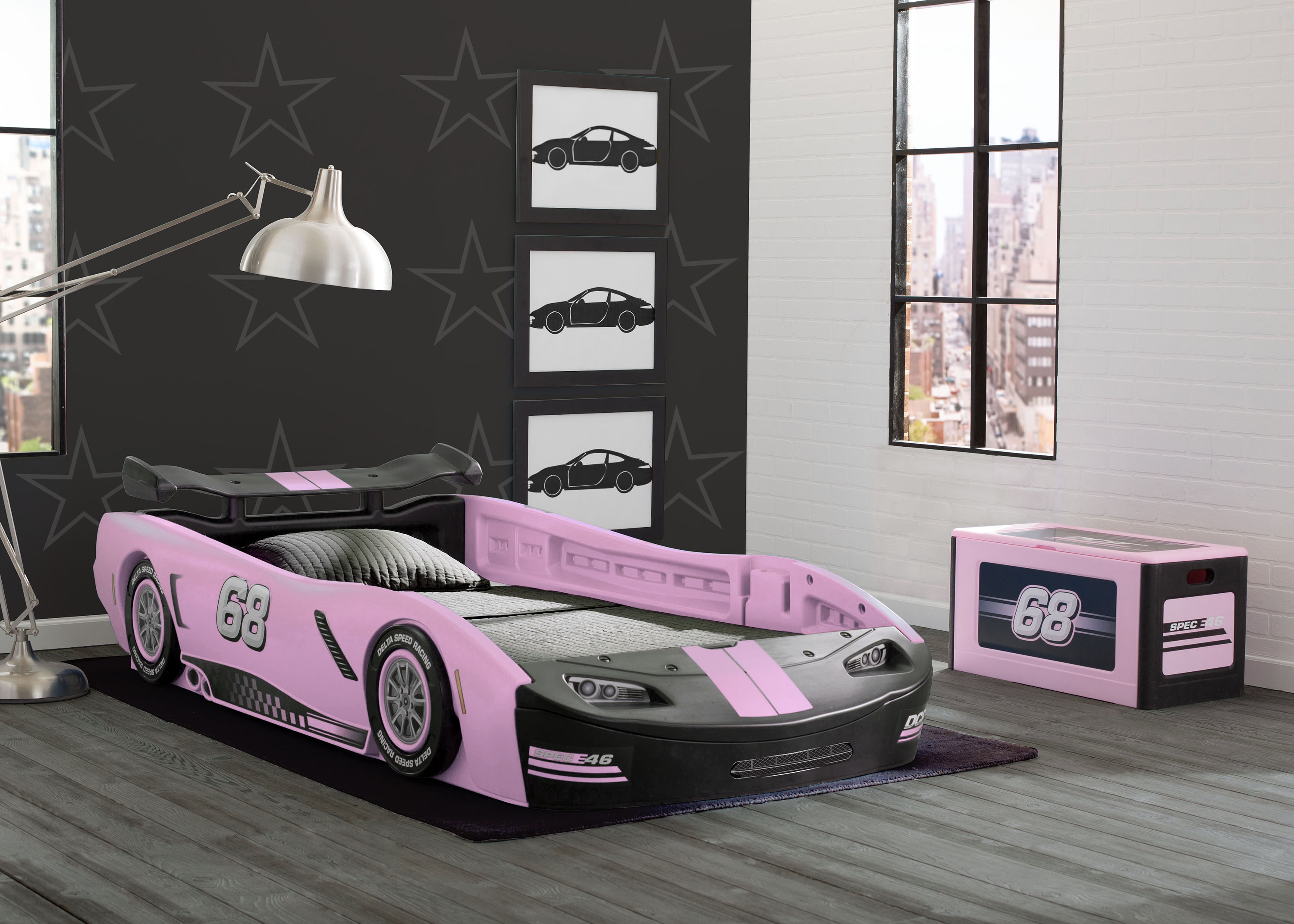 Delta Children Turbo Race Car Twin Bed, Pink - image 5 of 8