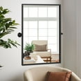 thumbnail image 3 of Arched Wall Mirror Small Arch Mirror Right Angle Mirror 38"x26",Black,Iron, 3 of 5