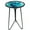 Blue, variant on Liffy Mosaic Table, Hummingbird Metal End Table ,Small Patio Round Glass Table for Patio or Yard-12x12x22 inch