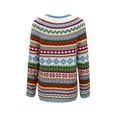 thumbnail image 7 of Womens Sweaters,Winter Fall Casual Loose Long Sleeve Women's Knitted Fair Isle Print Retro Sweater,Fair Isle Knit Pullover Sweater S, 7 of 7