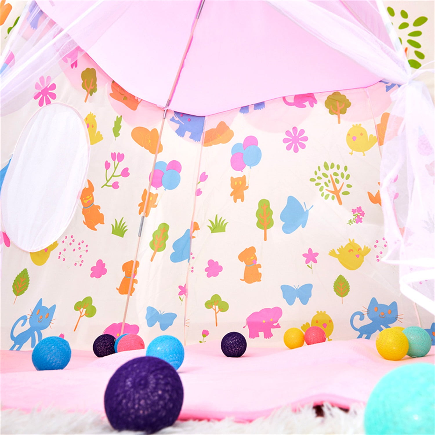 CIPACHO Kid Play Tent, Indoor Outdoor Games Princess Castle Tent, Children Playhouse Play House for Boy Girl, Pink