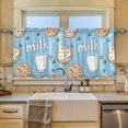 thumbnail image 2 of Yayeee Kitchen Curtains Tier Set of 2 Light Filtering 57"x24" Over Sink Window Panels, Milk and Cookies, 2 of 7