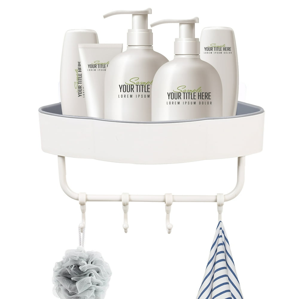 1 Pack Corner Shower Caddy Plastic Shower Caddy Rustproof Shower Wall