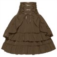 thumbnail image 3 of ZQUUVOU Women's Summer Pullover High Waist Tiered Pleated Half Skirt Brown, 3 of 8