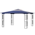 thumbnail image 4 of KAMEROUT 13'x11' Patio Gazebo, Double Tiered outdoor gazebo with Mosquito Nettings for Backyard, Garden, Lawn, Navy Blue, 4 of 12