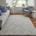 thumbnail image 5 of 5' X 8' Blue And Ivory Wool Paisley Tufted Handmade Stain Resistant Area Rug, 5 of 5
