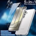 thumbnail image 3 of JETech 5 in 1 Matte Case for Samsung Galaxy S24 5G with 2-Pack Screen Protector and Camera Lens Protector, Translucent Back Protective Phone Cover, Tempered Glass Film (Silver), 3 of 7