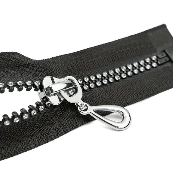 YM YOUMU 2PCS Rhinestone Nylon Zippers Zip Sewing Craft DIY