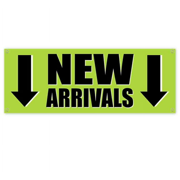 New Arrivals Down Arrow 13 oz Vinyl Banner With Metal Grommets