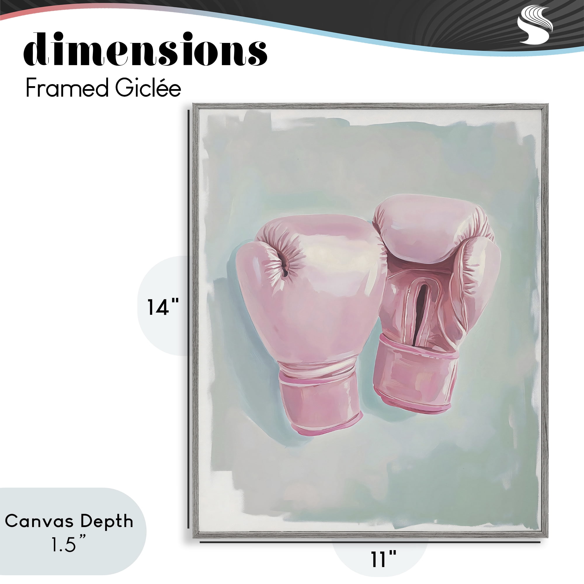 Stupell Industries Feminine Pink Boxing Gloves Gray Framed Giclee Art, design by The Prints Vibe
