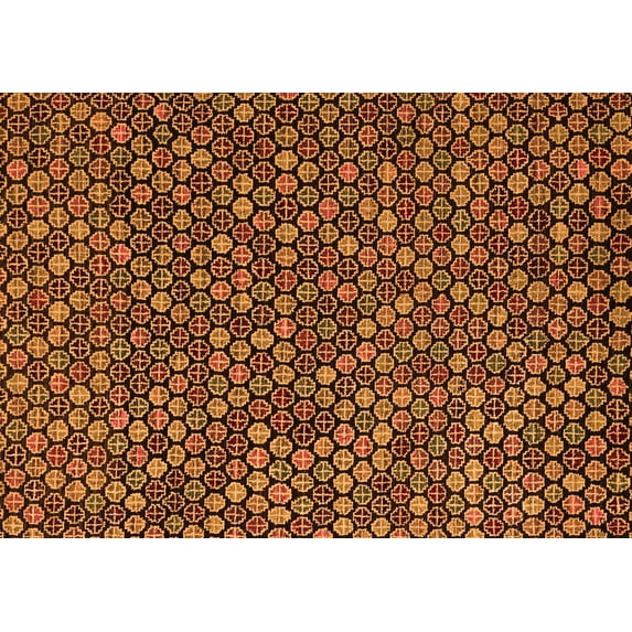 Ahgly Company Indoor Rectangle Abstract Orange Modern Area Rugs, 8' x 12'