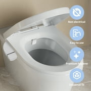 PHANCIR Ultra-Slim Bidet Attachment for Toilet, Dual Nozzle (Frontal & Rear Wash) with Self Cleaning, Non-Electric Adjustable Water Pressure Water Toilet Seat Attachment White