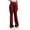 Wine, variant on Chbgutlmr Pants for Women Elastic High Waist Straight Leg Solid Color Fold over Casual Trousers Fashion