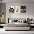thumbnail image 3 of Framed Boho Bathroom Wall Art Set of 3, Mid Century Modern Decor, Minimalist Black Beige Botanical Boho Bathroom Decor Wall Art 12" x 16" Canvas Prints Ready To Hang for Bedroom Living Room, 3 of 6
