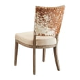 thumbnail image 2 of Austin Hair On Hide Leather & Linen Side Chair with Oak Frame (Set of 2), 2 of 4