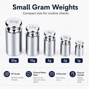 5 Piece M1 Calibration Weights Set 1g 2g 5g 10g 20g for Digital Scale